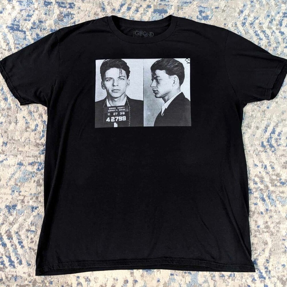 Frank Sinatra Mug Shot Shirt in Size XLarge by GBond Apparel